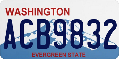 WA license plate ACB9832