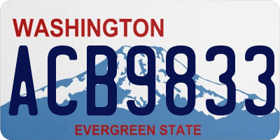 WA license plate ACB9833