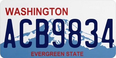 WA license plate ACB9834