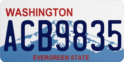 WA license plate ACB9835
