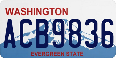 WA license plate ACB9836