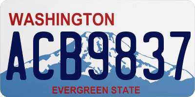 WA license plate ACB9837