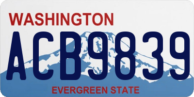 WA license plate ACB9839