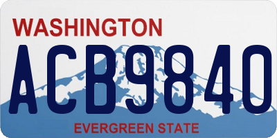 WA license plate ACB9840