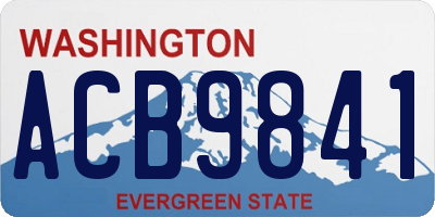 WA license plate ACB9841