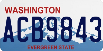 WA license plate ACB9843