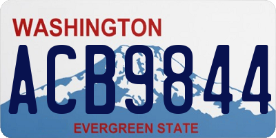 WA license plate ACB9844