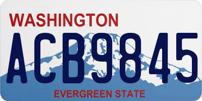 WA license plate ACB9845
