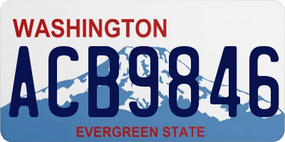 WA license plate ACB9846