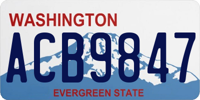 WA license plate ACB9847