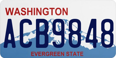 WA license plate ACB9848
