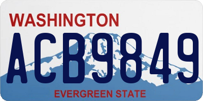 WA license plate ACB9849