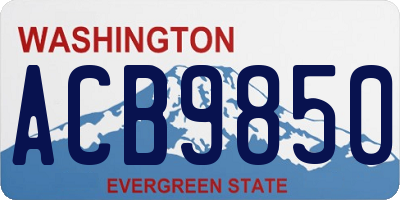 WA license plate ACB9850