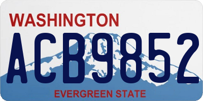 WA license plate ACB9852