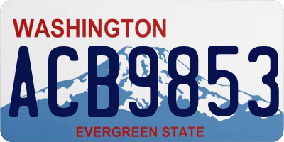 WA license plate ACB9853