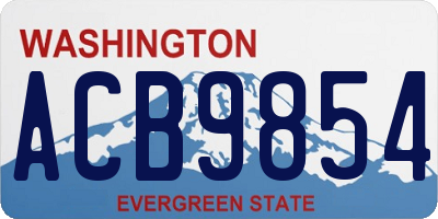 WA license plate ACB9854