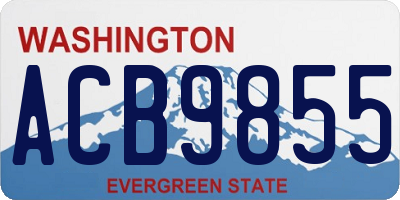WA license plate ACB9855