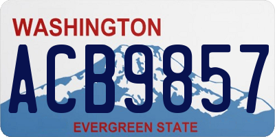 WA license plate ACB9857