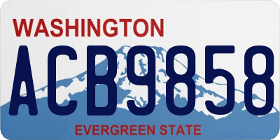 WA license plate ACB9858