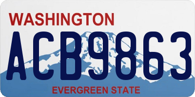 WA license plate ACB9863