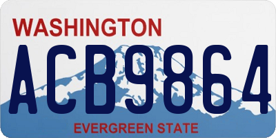 WA license plate ACB9864
