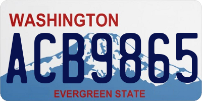 WA license plate ACB9865