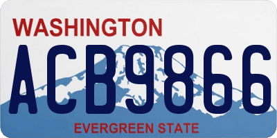 WA license plate ACB9866
