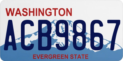 WA license plate ACB9867
