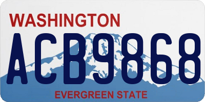 WA license plate ACB9868