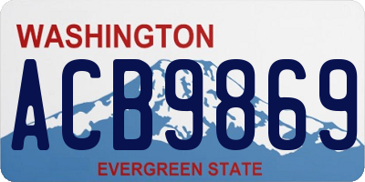 WA license plate ACB9869