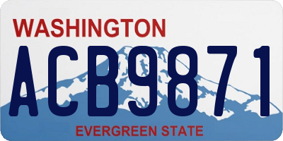 WA license plate ACB9871