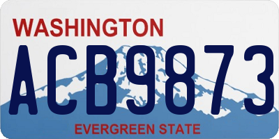 WA license plate ACB9873