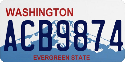 WA license plate ACB9874