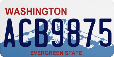 WA license plate ACB9875