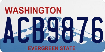 WA license plate ACB9876