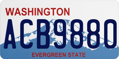 WA license plate ACB9880