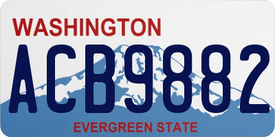 WA license plate ACB9882