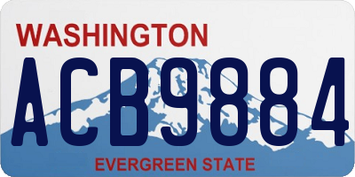 WA license plate ACB9884