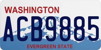 WA license plate ACB9885