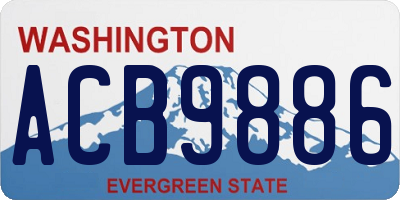 WA license plate ACB9886