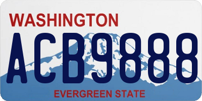 WA license plate ACB9888