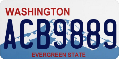 WA license plate ACB9889