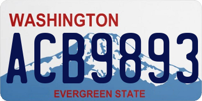 WA license plate ACB9893