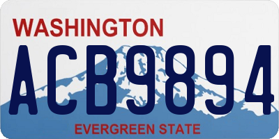 WA license plate ACB9894