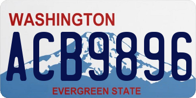 WA license plate ACB9896