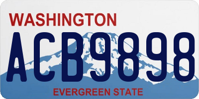 WA license plate ACB9898
