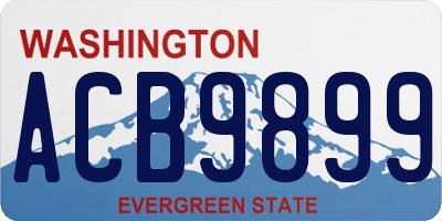 WA license plate ACB9899