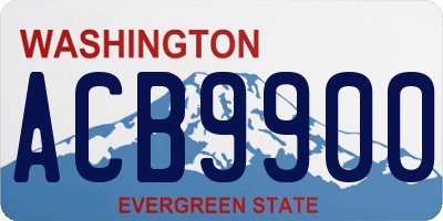 WA license plate ACB9900