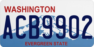 WA license plate ACB9902
