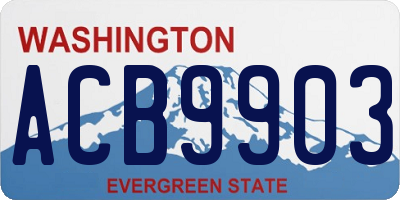 WA license plate ACB9903